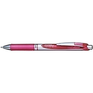 PENTEL EnerGel XM, bolígrafo retráctil de gel, punta mediana de 0,7 mm, cuerpo azul con grip, tinta rosa PENTEL EnerGel XM, bolígrafo retráctil de gel, punta mediana de 0,7 mm, cuerpo azul con grip, tinta rosa