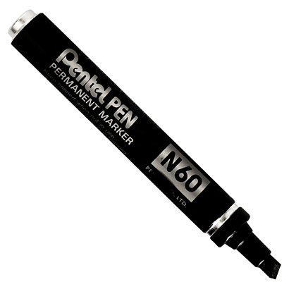 Pentel industrial markers, black chisel tip, pack of 12 - 1