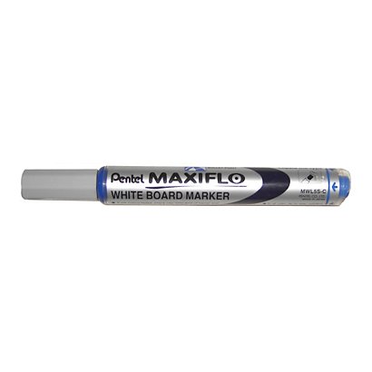 Pentel Marcatore per lavagna bianca Maxiflo, Punta conica, Blu (confezione 12 pezzi)