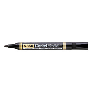 PENTEL Marcatore permanente N850, Punta conica, 2 mm, Nero (confezione 12 pezzi)