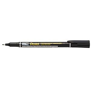 PENTEL Marcatore permanente, Punta extra fine, Tratto 0,6 mm, Nero (confezione 12 pezzi)