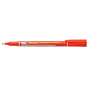 PENTEL Marcatore permanente, Punta extra fine, Tratto 0,6 mm, Rosso (confezione 12 pezzi) PENTEL Marcatore permanente, Punta extra fine, Tratto 0,6 mm, Rosso (confezione 12 pezzi)