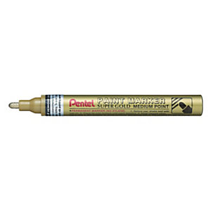 PENTEL Marcatore permanente a vernice Paint Marker, Punta media 4,5 mm, Tratto 2,5 mm, Oro