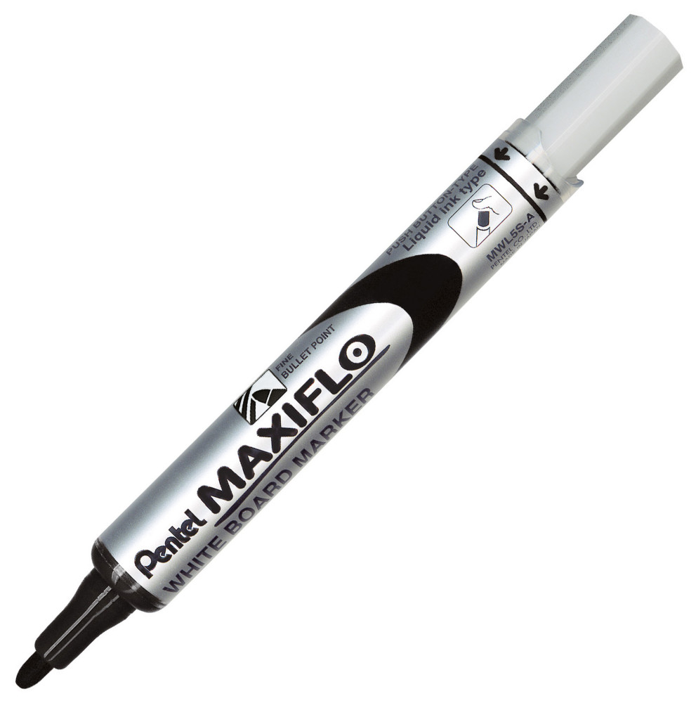 Pentel Marqueur pour tableau blanc Maxiflo, encre liquide, pointe ogive, largeur de trait 1,1 mm, Noir