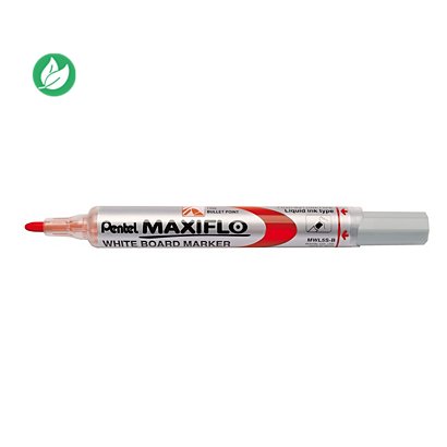 Pentel Marqueur tableau blanc Maxiflo pointe ogive fine largeur de trait 1,1 mm-  Rouge