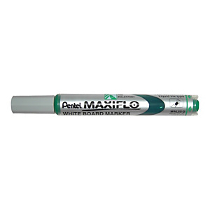 Pentel Maxiflo, rotulador para pizarra blanca, punta ojival fina, 1,1 mm, verde