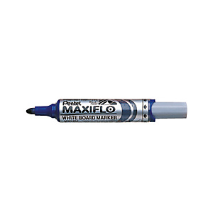 Pentel Maxiflo, rotulador para pizarra blanca, punta ojival mediana, 6 mm, azul
