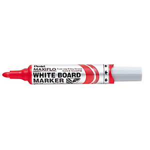Pentel Maxiflo, rotulador para pizarra blanca, punta ojival mediana, 6 mm, rojo