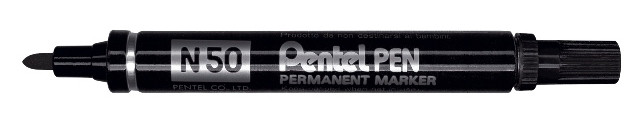 Pentel N50 - Marqueur permanent pointe ogive trait 1,5 mm - Noir