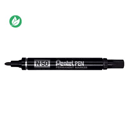 Pentel N50 - Marqueur permanent pointe ogive trait 1,5 mm - Noir - 1
