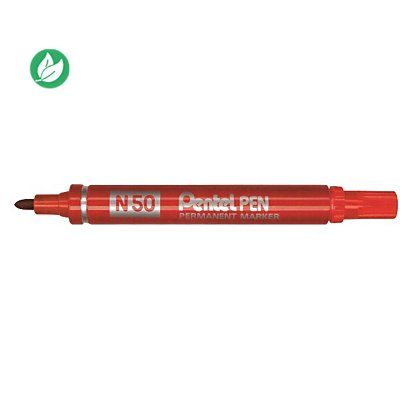 Pentel N50 - Marqueur permanent pointe ogive trait 1,5 mm - Rouge - 1