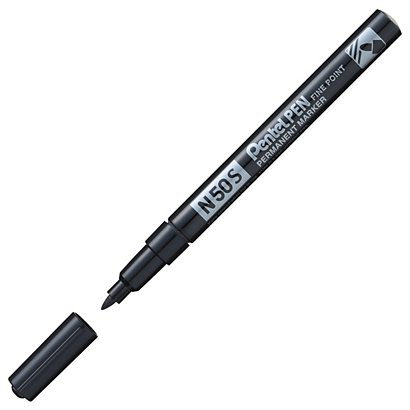 Pentel N50S - Marqueur permanent pointe ogive trait 1 mm - Noir