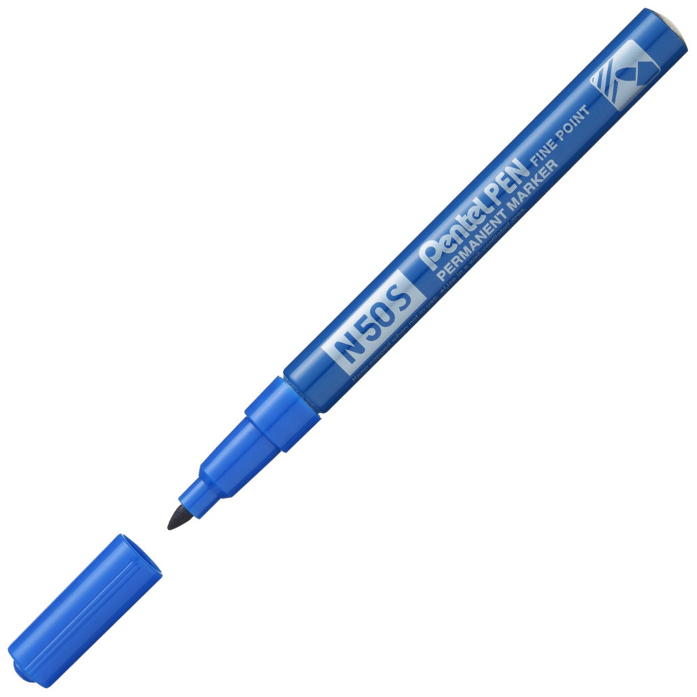 Pentel N50S - Marqueur permanent pointe ogive trait 1mm - Bleu
