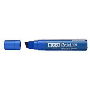 Pentel N50XL Marcatore permanente, Punta a scalpello, 8 mm, Blu