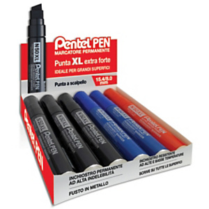 Pentel N50XL Marcatore permanente, Punta a scalpello, 8 mm, Colori assortiti (confezione 6 pezzi) Pentel N50XL Marcatore permanente, Punta a scalpello, 8 mm, Colori assortiti (confezione 6 pezzi)
