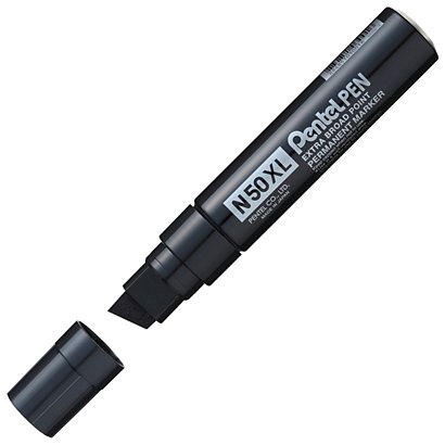 Pentel N50XL - Marqueur permanent géant pointe biseautée extra-large 7 mm- Noir