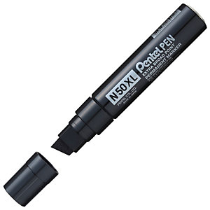 Pentel N50XL - Marqueur permanent géant pointe biseautée extra-large 7 mm- Noir