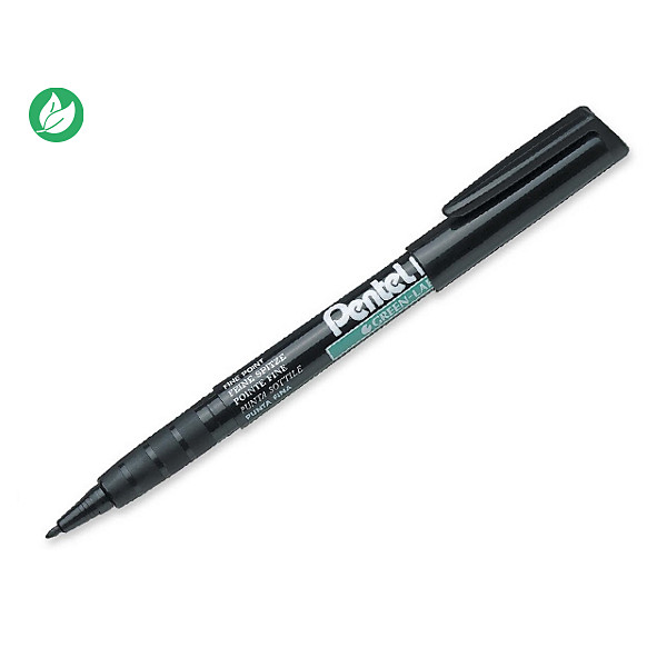 Pentel NMS50 -Marqueur permanent Green Label pointe fine 2 mm - Noir - 1