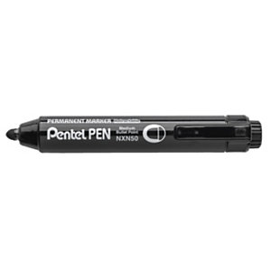 Pentel NXN50 - Marqueur permanent rétractable pointe conique moyenne 6 mm - Noir