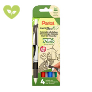 PENTEL Roller gel a scatto Energel XM Eco, Punta 0,7 mm, Colori Assortiti (confezione 4 pezzi) PENTEL Roller gel a scatto Energel XM Eco, Punta 0,7 mm, Colori Assortiti (confezione 4 pezzi)