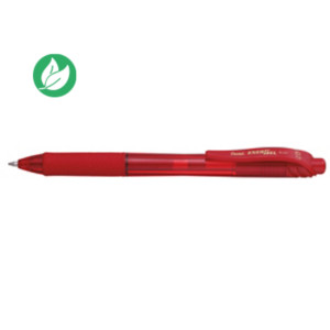 Pentel Stylo roller rétractable EnerGel BL107 pointe moyenne (0,7 mm) avec zone de préhension - Encre rouge