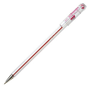 Pentel Superb Penna a sfera Stick, Punta fine da 0,7 mm, Fusto in plastica traslucido, Inchiostro rosso (confezione 12 pezzi)