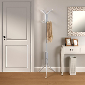Perchero de pie metálico, color blanco, 50 ø x 176 cm Perchero de pie metálico, color blanco, 50 ø x 176 cm