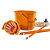 PERFETTO Kit per pavimenti Secchiostrizza - secchio con strizzatore 12 L + mop 240 gr + manico da 130 cm - arancione - 1