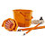 PERFETTO Kit per pavimenti Secchiostrizza - secchio con strizzatore 12 L + mop 240 gr + manico da 130 cm - arancione - 2