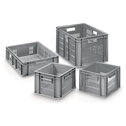Perforated Euro plastic stacking containers