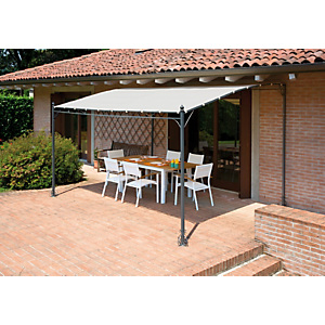 Pergola a parete, 3 x 4 m, Sabbia Pergola a parete, 3 x 4 m, Sabbia