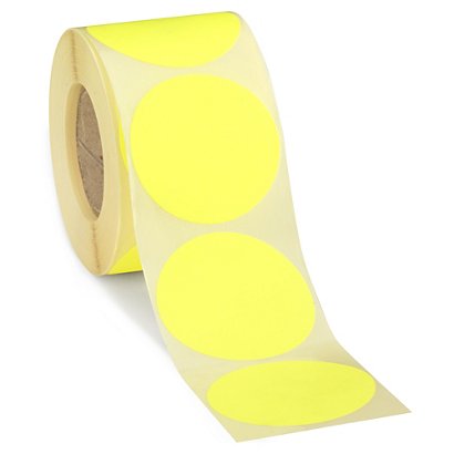 Permanent klevende signaaletiketten in fluokleuren diameter 50mm geel - 1