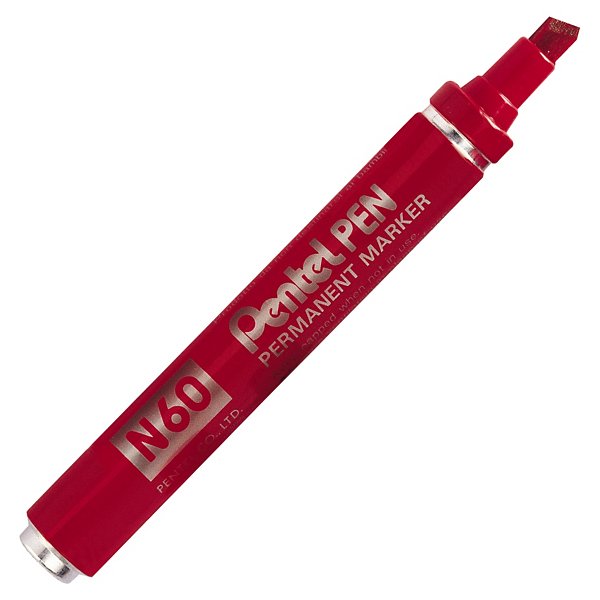 Permanente marker met schuine punt Pentel zwart - 2