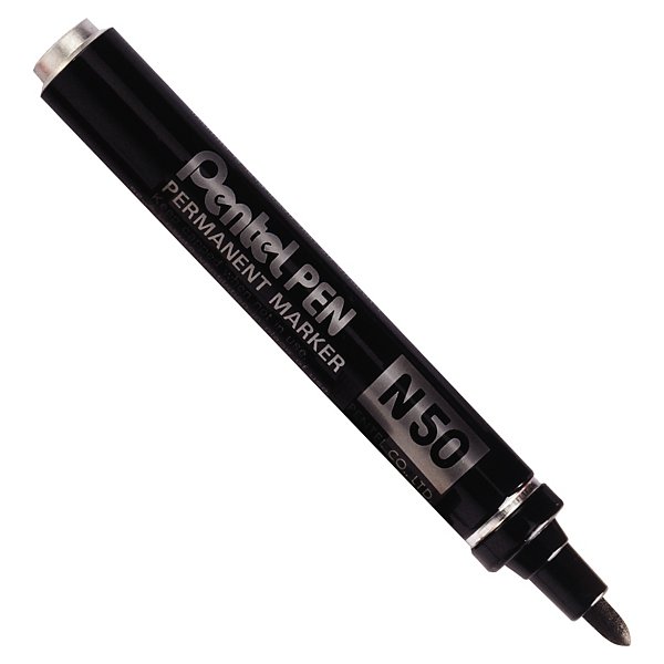 Permanentní popisovač Pentel černý, tenký hrot, stopa 0,9mm - 8