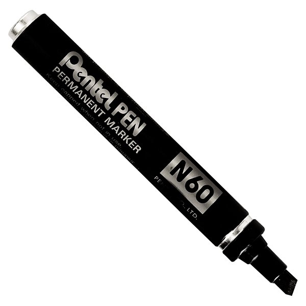 Permanentní popisovač Pentel černý, tenký hrot, stopa 0,9mm - 3