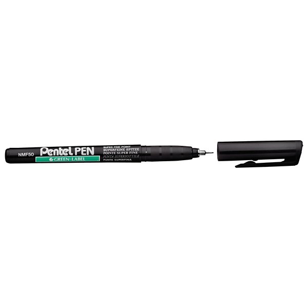 Permanentní popisovač Pentel černý, tenký hrot, stopa 0,9mm - 4