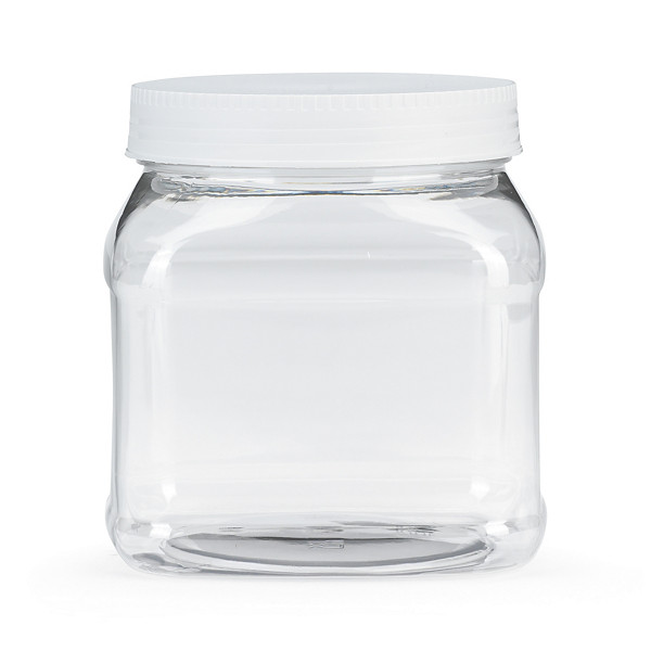 PET bokaal met schroefdeksel 50% gerecycled wit 1500 ml