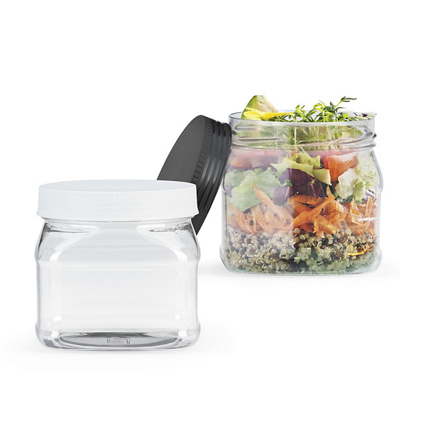 PET bokaal met schroefdeksel 50% gerecycled wit 250 ml
