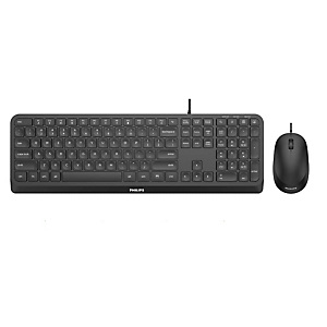 Philips 2000 series SPT6207B/19, Taille réelle (100 %), Avec fil, USB, QWERTY, Noir, Souris incluse Philips 2000 series SPT6207B/19, Taille réelle (100 %), Avec fil, USB, QWERTY, Noir, Souris incluse