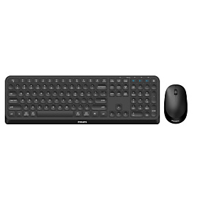 Philips 4000 series SPT6407B/19, Taille réelle (100 %), Sans fil, RF sans fil + Bluetooth, AZERTY, Noir, Souris incluse Philips 4000 series SPT6407B/19, Taille réelle (100 %), Sans fil, RF sans fil + Bluetooth, AZERTY, Noir, Souris incluse