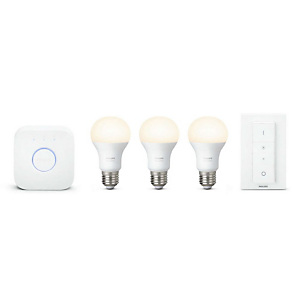 Philips Hue White Starter kit E27, 60W, 220 V-240 V, Intensità regolabile solo tramite dispositivo smart Philips Hue White Starter kit E27, 60W, 220 V-240 V, Intensità regolabile solo tramite dispositivo smart
