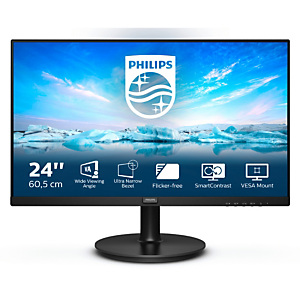Philips V Line 241V8LA/00, 60,5 cm (23.8''), 1920 x 1080 Pixeles, Full HD, LED, 4 ms, Negro