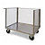 Pianale in acciaio inox a tre sponde in rete 4 ruote girevoli di cui 2 con freno di stazionamento - 1