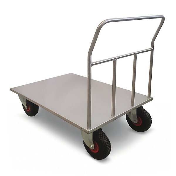 Pianale Maxi mm 1200x800 in acciaio inox con 2 ruote con freno - 2