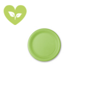 Piatto piano monouso, Mater-Bi, Biodegradabile e Compostabile, Ø 22 cm, Verde mela (confezione 15 pezzi)