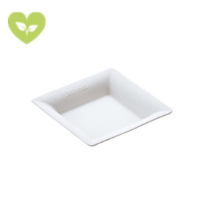 Piatto quadrato per finger food monouso, Polpa di cellulosa, Biodegradabile, Bianco (confezione 50 pezzi) Piatto quadrato per finger food monouso, Polpa di cellulosa, Biodegradabile, Bianco (confezione 50 pezzi)