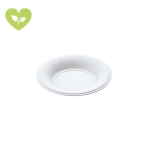 Piatto tondo per finger food monouso, Polpa di cellulosa, Biodegradabile, Bianco (confezione 50 pezzi) Piatto tondo per finger food monouso, Polpa di cellulosa, Biodegradabile, Bianco (confezione 50 pezzi)