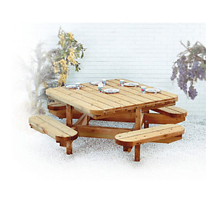 Picknicktafel in hout 8 plaatsen