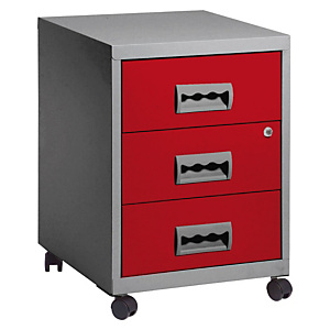 PIERRE HENRY Cajonera 3 cajones aluminio/rojo Access PIERRE HENRY Cajonera 3 cajones aluminio/rojo Access