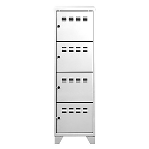 PIERRE HENRY Casillero metálico, altura 134 cm, 4 puertas, blanco PIERRE HENRY Casillero metálico, altura 134 cm, 4 puertas, blanco